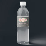 Étiquette Pour Bouteilles D'eau Chalkboard rose floral Étiquette bouteille d'eau<br><div class="desc">Étiquette de bouteille d'eau mariage texte personnalisé avec motif en damier rustique et fleurs vintages couleur rose vif,  parfait pour les étiquettes de faveur de mariage. Peut être customisé pour toute occasion,  parfait pour les douches nuptiales,  baby showers et fêtes d'anniversaire.</div>