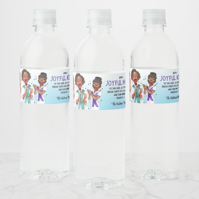 Étiquette Pour Bouteilles D'eau Chanteurs afro-américains Écriture (Bouteilles)