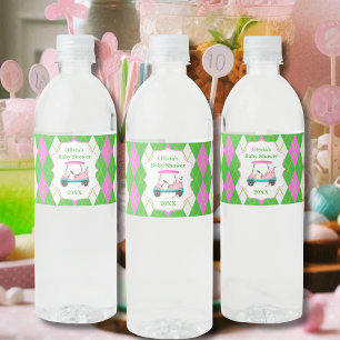Étiquette Pour Bouteilles D'eau Chariot de golf élégant prêt pour la baby shower 