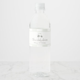 Étiquette Pour Bouteilles D'eau Chariot de golf vert Sage
