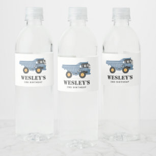 Étiquette Pour Bouteilles D'eau Chariot de véhicule de construction Anniversaire