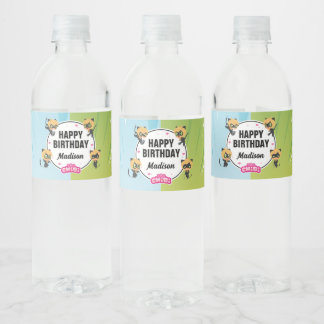 Étiquette Pour Bouteilles D'eau Chat Miraculeux Noir Chibi Anniversaire