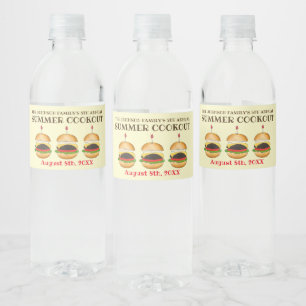 Étiquette Pour Bouteilles D'eau Cheeseburger Hamburger Burger Pique-nique Barbecue