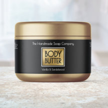 Chic Black, Gold, White Body Butter Jar label