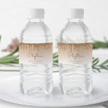 Étiquette Pour Bouteilles D'eau Chic Gold Glitter Drip 80th Birthday Party<br><div class="desc">These chic,  feminine 80th birthday party water bottle labels feature a sparkly gold faux glitter drip border and gold ombre background. Personalize them with her name in gold colored handwriting script,  with her birthday and date below in sans serif font.</div>
