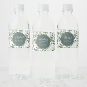 Étiquette Pour Bouteilles D'eau Chic Mariage Eucalyptus