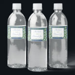 Étiquette Pour Bouteilles D'eau Chinoiserie Chic Christmas Tree Wedding shower<br><div class="desc">Un design étiquette élégant avec un sapin de Noël stylisé avec des ornements de jarre de gingembre, contre un motif de type écossais bleu foncé et vert "écossais tartan", avec les noms du couple et la date du mariage. Pour ajouter ou supprimer des champs de texte, "cliquez pour customiser plus...</div>
