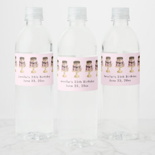 Étiquette Pour Bouteilles D'eau Chocolat Drives et Rose Gold Luxury Cake Anniversa