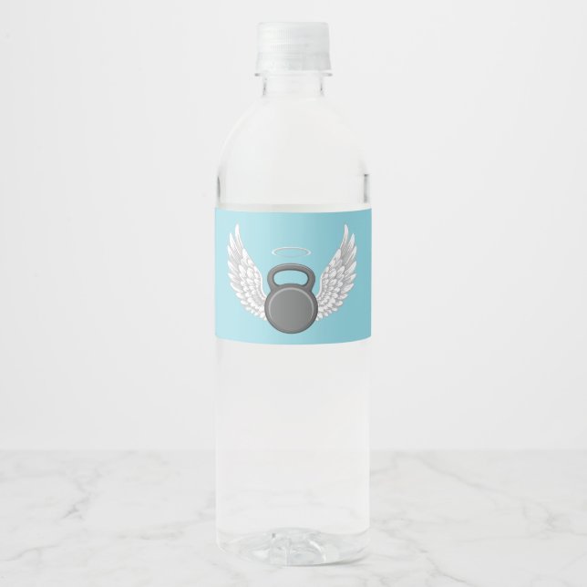 Étiquette Pour Bouteilles D'eau Ciel des haltères (Devant)