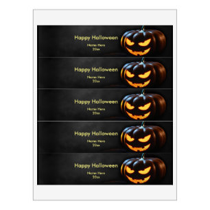 Étiquette Pour Bouteilles D'eau Citrouille de Halloween
