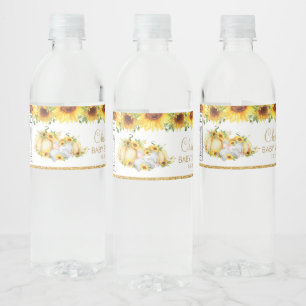 Étiquette Pour Bouteilles D'eau Citrouille de tournesol chic Eléphant Baby shower