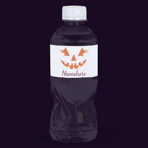 Étiquette Pour Bouteilles D'eau Citrouille personnalisée Jack O Lantern Halloween 