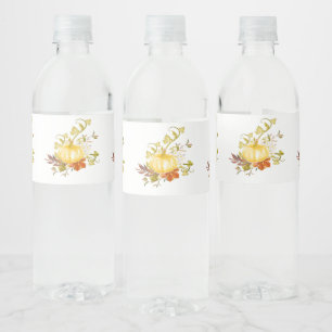 Étiquette Pour Bouteilles D'eau Citrouille vintage Thanksgiving Art Rustique Autom