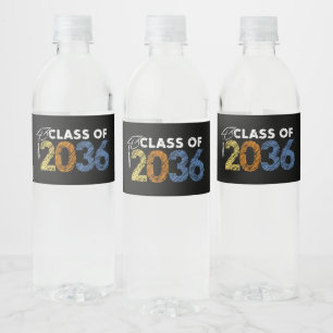 Étiquette Pour Bouteilles D'eau Classe de 2036 Grow With Me Premier jour d'école