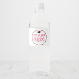 Étiquette Pour Bouteilles D'eau Classe De Graduation De 2020 En Lumière (Rose)