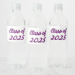 Étiquette Pour Bouteilles D'eau Classe de graduation de script violet 2025