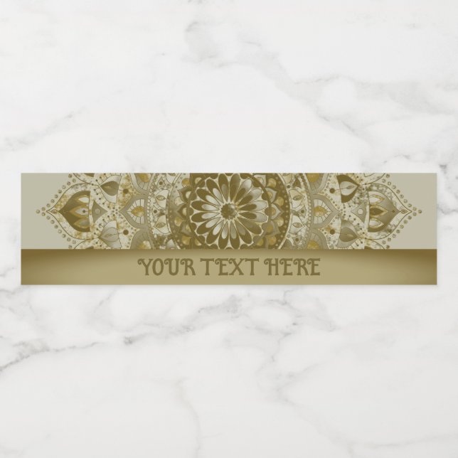 Étiquette Pour Bouteilles D'eau Classique Mandala Inde Style 4 (Étiquettes simples)