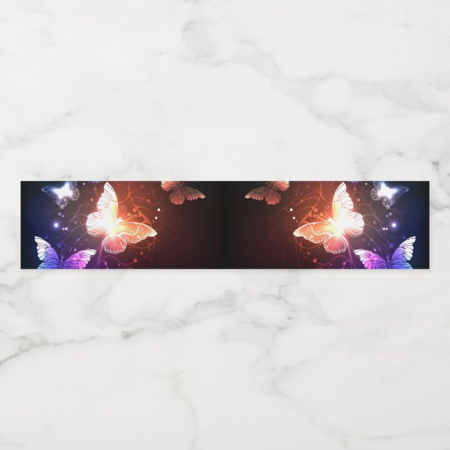 Étiquette Pour Bouteilles D'eau Clowing Night Butterflies (Étiquettes simples)