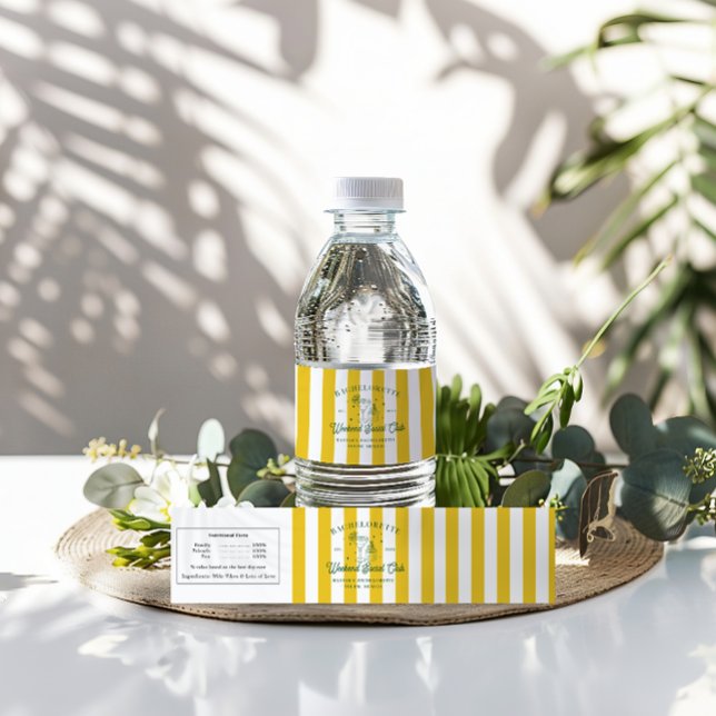Étiquette Pour Bouteilles D'eau Cocktail Club d'été | Enterrement de vie de jeune  (Créateur téléchargé)