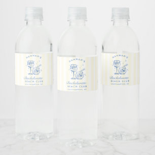 Étiquette Pour Bouteilles D'eau Cocktail Rétro Enterrement de Vie de Jeune Fille M