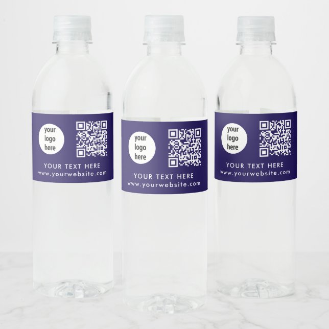 Étiquette Pour Bouteilles D'eau Code QR du logo de l'entreprise Texte Site Web Ble (Bouteilles)