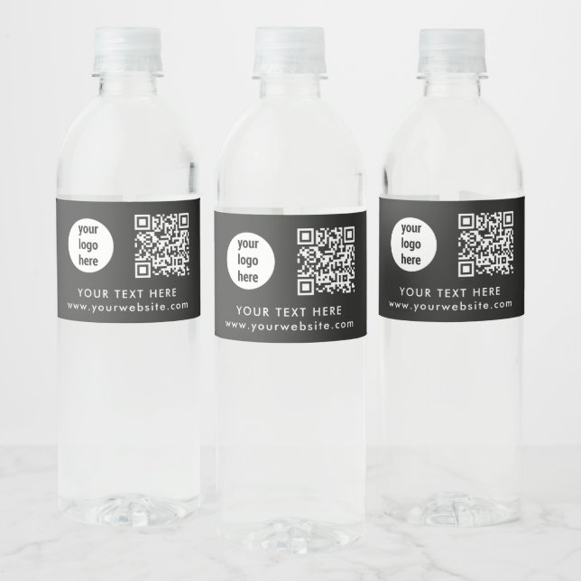 Étiquette Pour Bouteilles D'eau Code QR texte logo d'entreprise site Web Cadeaux C (Bouteilles)