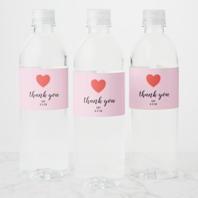 Étiquette Pour Bouteilles D'eau Coeur Amour Mariage Faveurs personnalisées (Bouteilles)