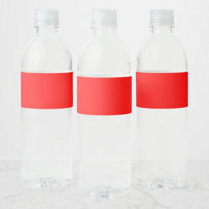 Étiquette Pour Bouteilles D'eau Concevez Votre Rêve - 8,25" x 1,75" Rouge Uni