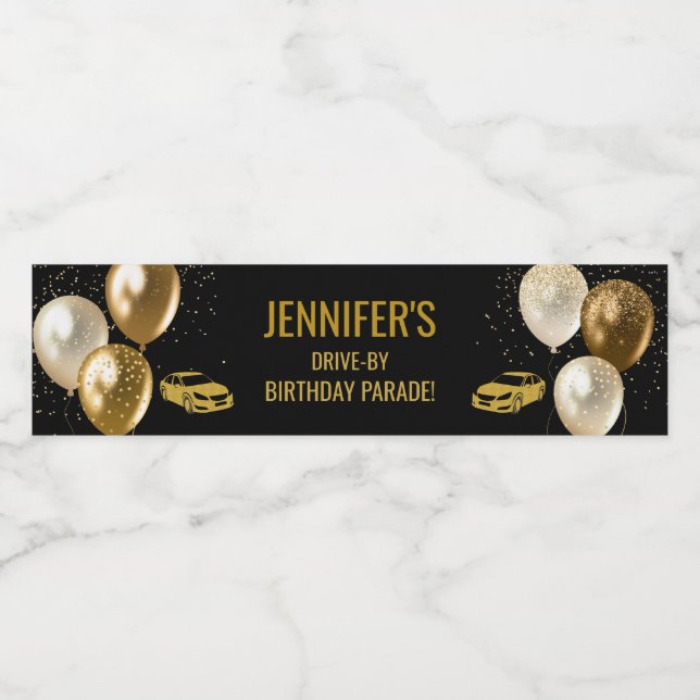 Étiquette Pour Bouteilles D'eau Conduite par Anniversaire (Étiquettes simples)