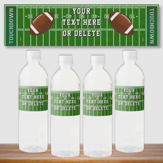 Étiquette Pour Bouteilles D'eau Cool Personnalisé Football Bouteille d'eau Étiquet (Football Water Bottle Labels. Football end of season party ideas. Football party labels. Football.)