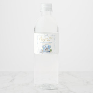 Étiquette Pour Bouteilles D'eau Coquette Café parisien French Blue Bottle Étiquett