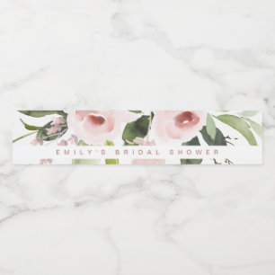 ÉTIQUETTE POUR BOUTEILLES D'EAU COULEUR DOUCE LAVÉE ROSE NOIR FÊTE DES MARIÉES FLO