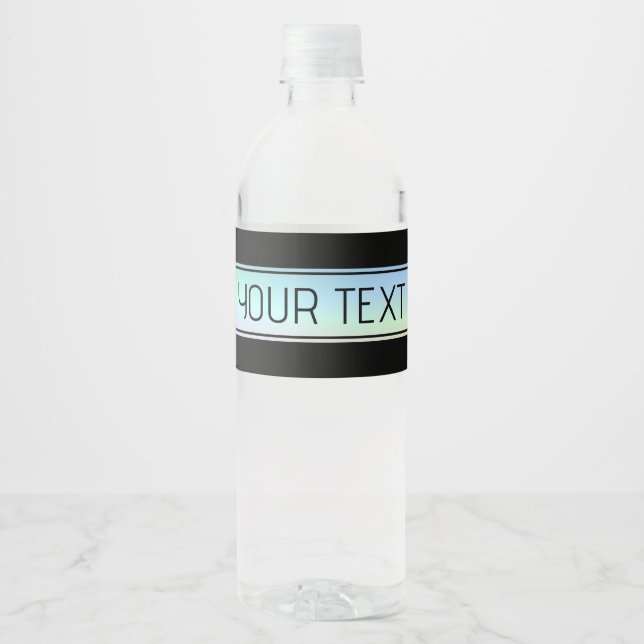 Étiquette Pour Bouteilles D'eau Couleur Moderne Dégradé & Texte Modifiable (Devant)