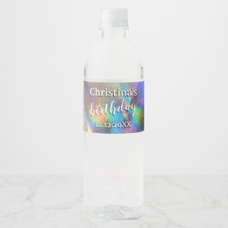 Étiquette Pour Bouteilles D'eau Couleurs arc-en-ciel holographiques pour fêtes d'a