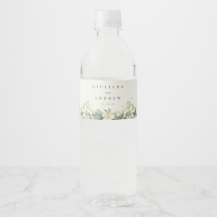 Étiquette Pour Bouteilles D'eau Crème Snowberry+Eucalyptus Mariage d'hiver