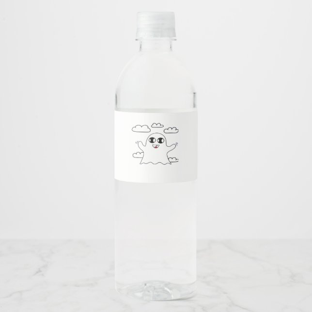 Étiquette Pour Bouteilles D'eau Cute Little Boo Style Créatif (Devant)