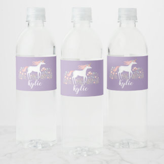 Étiquette Pour Bouteilles D'eau Cute Unicorn