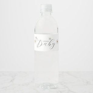 Étiquette Pour Bouteilles D'eau Daffodique de printemps Hello Baby Script Enclôtur