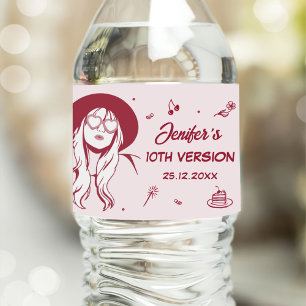 Étiquette Pour Bouteilles D'eau Dans Mon Anniversaire Retro Anniversaire