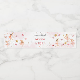 Étiquette Pour Bouteilles D'eau Danse et tournoi mignon ballerine ballet enfant an