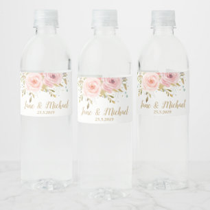 Étiquette Pour Bouteilles D'eau de mariage pour bouteille d'eau avec roses vintag