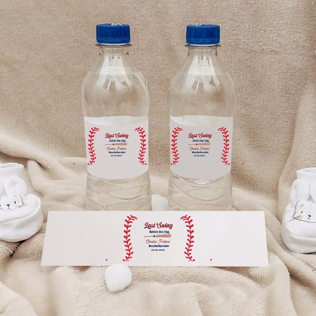 Étiquette Pour Bouteilles D'eau Dernier balancement avant le mariage Baseball  Ent (Créateur téléchargé)