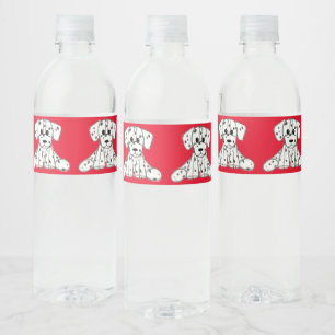 Étiquette Pour Bouteilles D'eau Dessin simple de contour de chien en peluche dalma