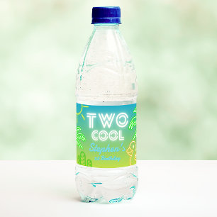 Étiquette Pour Bouteilles D'eau Deux Cool 2e anniversaire