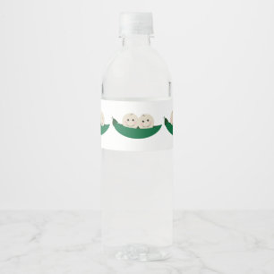 Étiquette Pour Bouteilles D'eau Deux pois dans une cosse jumelle le bébé