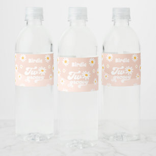 Étiquette Pour Bouteilles D'eau Deux Super fête de 2ème anniversaire Retro Daisy P