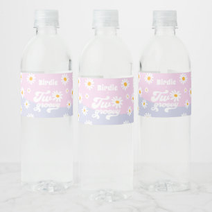 Étiquette Pour Bouteilles D'eau Deux Super fête de 2ème anniversaire Retro Daisy P