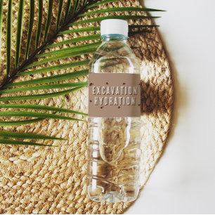 Étiquette Pour Bouteilles D'eau Dino Dig Excavation Hydration Anniversaire Fête