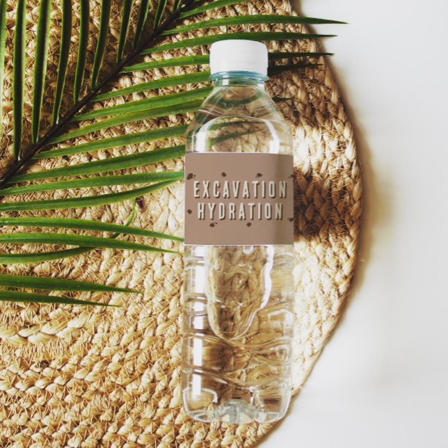 Étiquette Pour Bouteilles D'eau Dino Dig Excavation Hydration Anniversaire Fête (Créateur téléchargé)