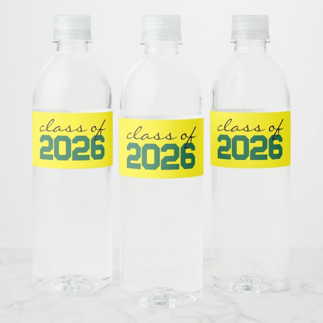 Étiquette Pour Bouteilles D'eau Diplôme Jaune & Vert (Bouteilles)